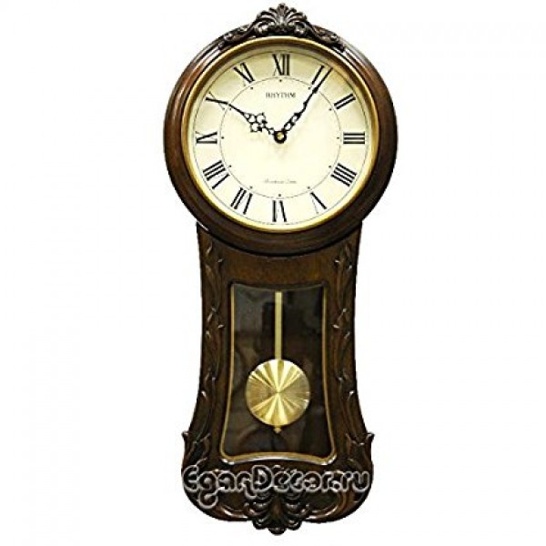 Rhythm(Japan) Volume Control Pendulum SIP (Sound In Place) Wooden Case Wall Clock 26x58.5x9.5cm